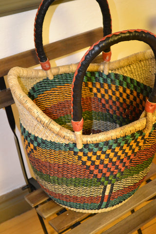 PinKim Woven Basket Tall with 2 Handles