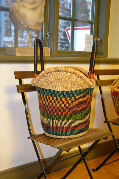 PinKim Woven Basket Tall with 2 Handles