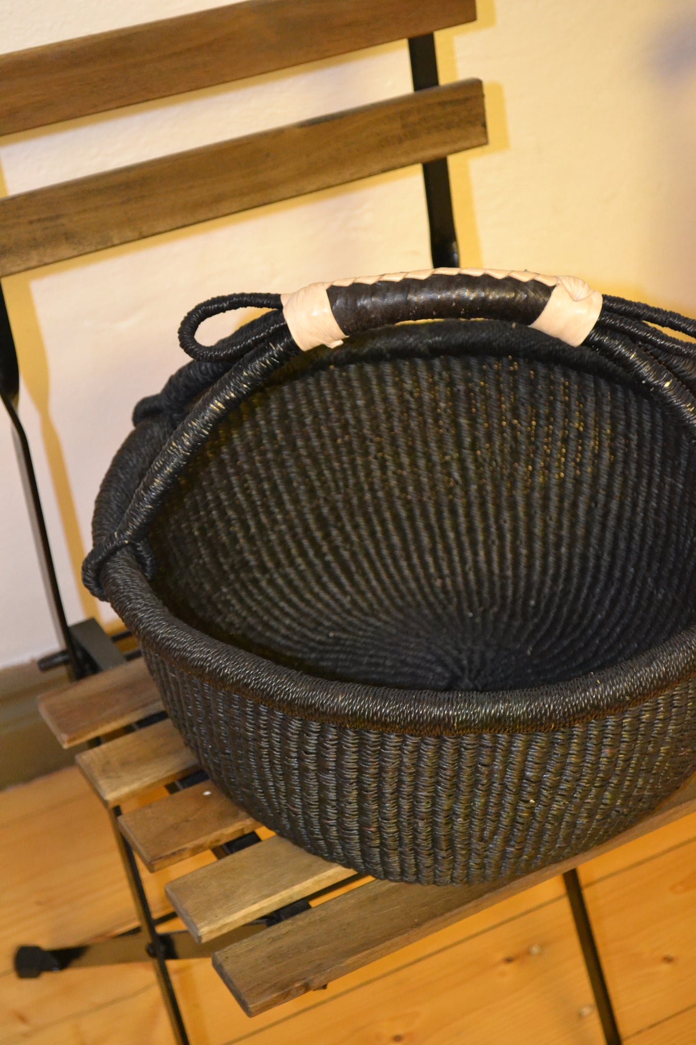 PinKim Black Woven Basket