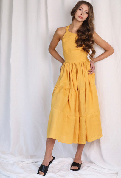 Butter Yellow Midi Dress
