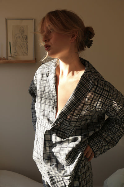 Dea Checkered Grey Linen PJs