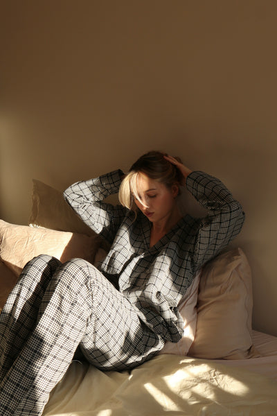 Dea Checkered Grey Linen PJs