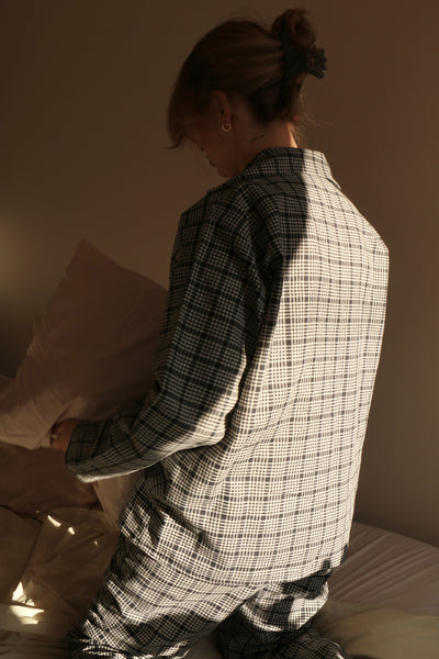 Dea Checkered Grey Linen PJs