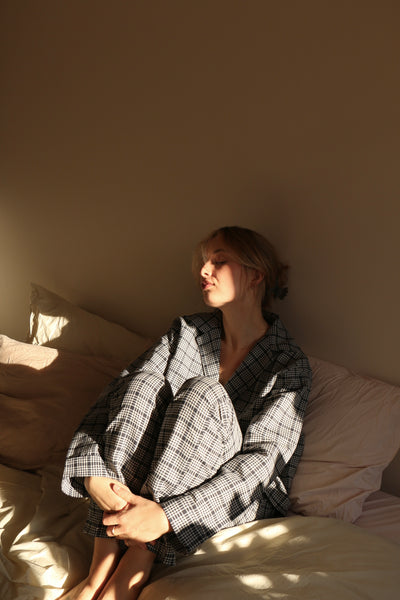 Dea Checkered Grey Linen PJs