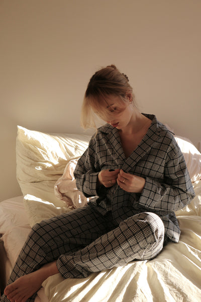 Dea Checkered Grey Linen PJs