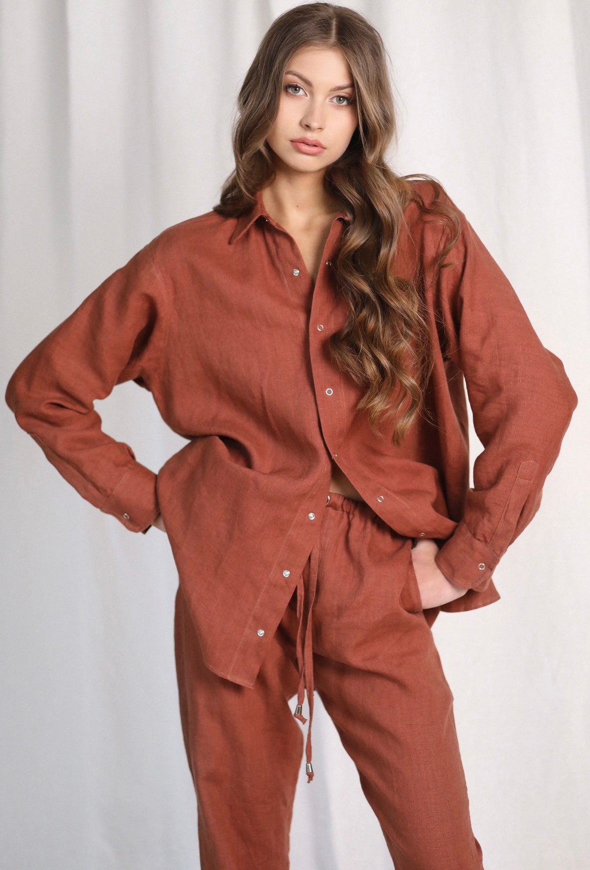 Ines Copper Oversized Shirt & Pants