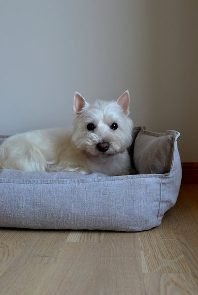 Natural Grey Sustainable / Eco Friendly Soft Linen Dog Bed