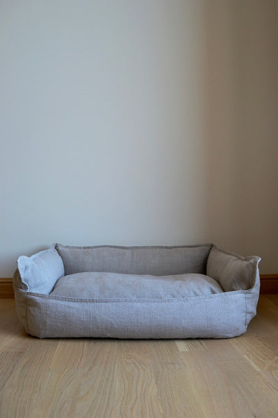 Natural Grey Sustainable / Eco Friendly Soft Linen Dog Bed