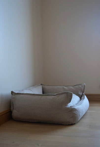 Natural Grey Sustainable / Eco Friendly Soft Linen Dog Bed