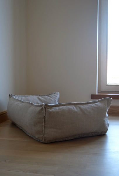 Natural Grey Sustainable / Eco Friendly Soft Linen Dog Bed