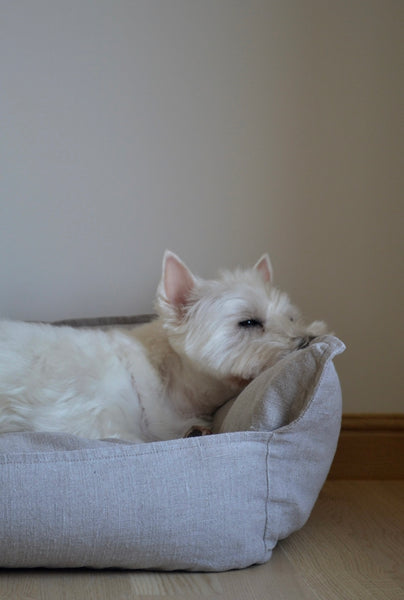 Natural Grey Sustainable / Eco Friendly Soft Linen Dog Bed