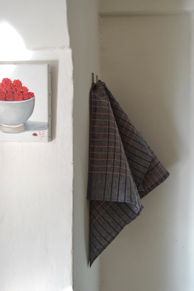 Ostuni mėlynai ir rožiniai dryžuoti lininiai virtuviniai rankšluosčiai ( 2 vienetai )