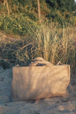 Linen Beach Tote Bag