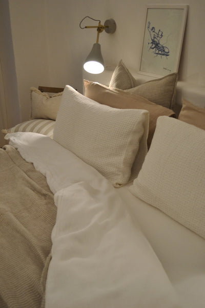 Ostuni White Linen Bed Sheets and Duvet Covers