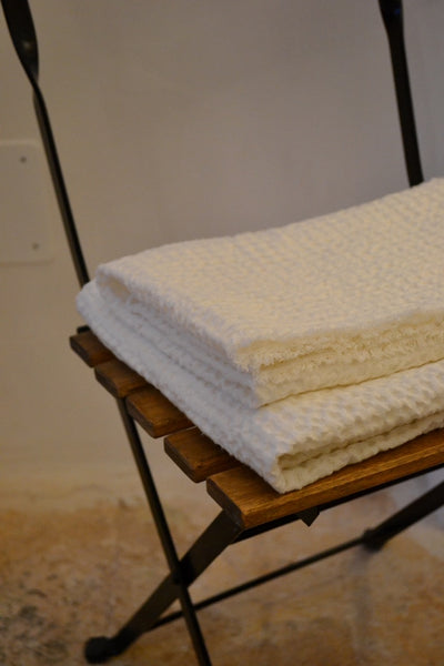Ostuni White Waffle Bathroom Towel
