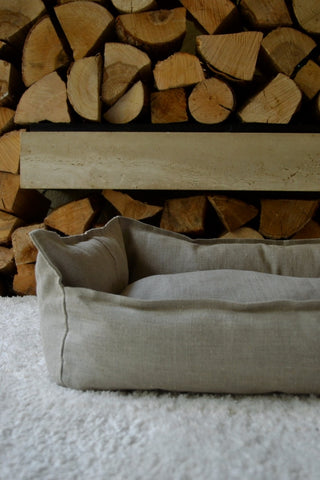 Natūrali pilka tvari / ekologiška minkšta lininė šunų lova