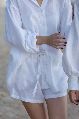 Ines Linen White Shorts ( More Colours Available )